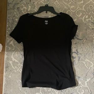 This is a short sleeve black shirt.